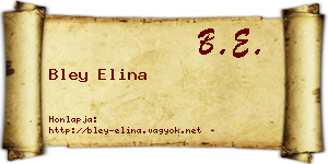 Bley Elina névjegykártya
